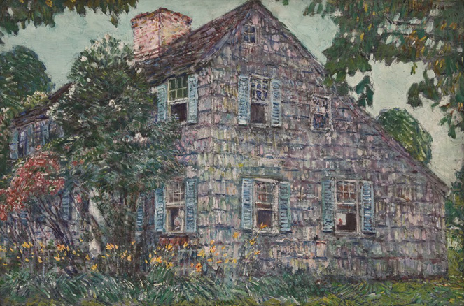 Childe Hassam， 《东汉普顿古宅》, 1917　