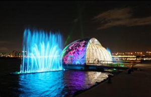 从5月开始汉江公园喷泉正式启动