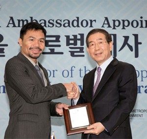 亚洲拳击传奇曼尼‧帕奎奥成为“首尔国际大使”