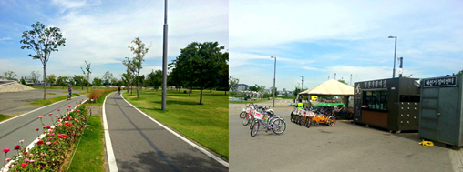 骑着单车看风景，盘浦汉江公园