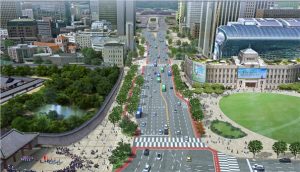 首尔市修建世宗大路全长1.5公里的代表步行街