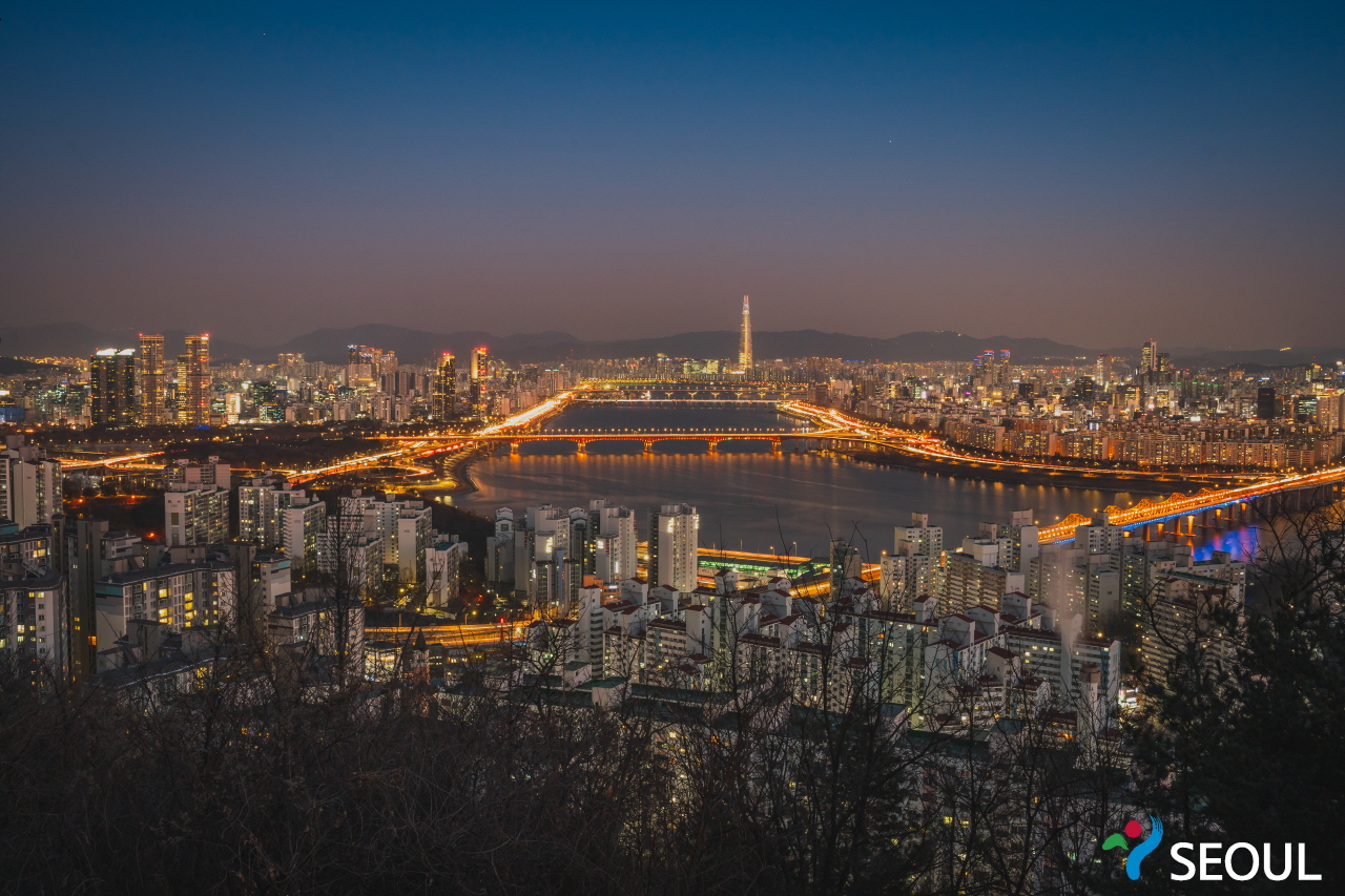 从八角亭眺望的首尔市夜景