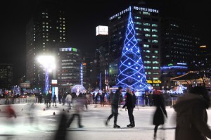 首尔广场的圣诞节